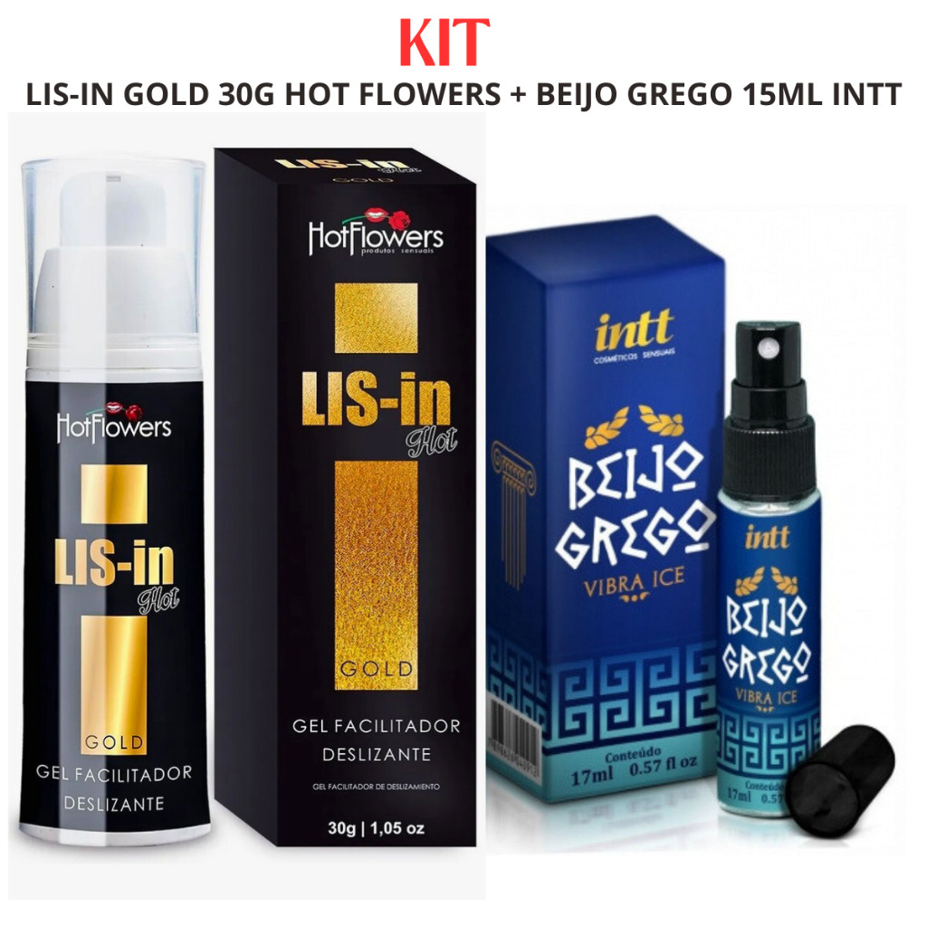 KIT LIS-IN GOLD 30G HOT FLOWERS + BEIJO GREGO 15ML INTT | Shopee Brasil