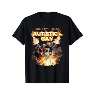 Camiseta Unissex Autismo Gay Caveira Meme Conscientização Aceitação Estampado Divertido Confortável Estiloso Casual