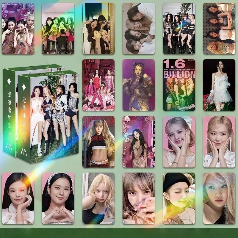 50-55pcs BLACK-PINK Mantra Laser Holográfico Lomo Cards THE GIRLS