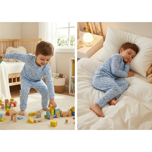 Pijama Infantil Menina Menino Manga Longa Estampado em Oferta na Shopee