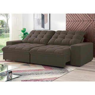 Sofá 4 Lugares Retrátil/Reclinável Linoforte Benetton com Revestimento em Suede em Oferta na Shopee