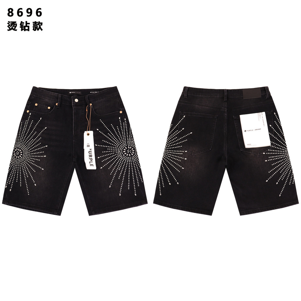 Purple Brand Calça Jeans marca roxa retrô lavada com diamantes