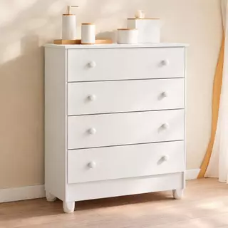 Cômoda Infantil 4 Gavetas Mel Branco Carolina Baby em Oferta na Shopee