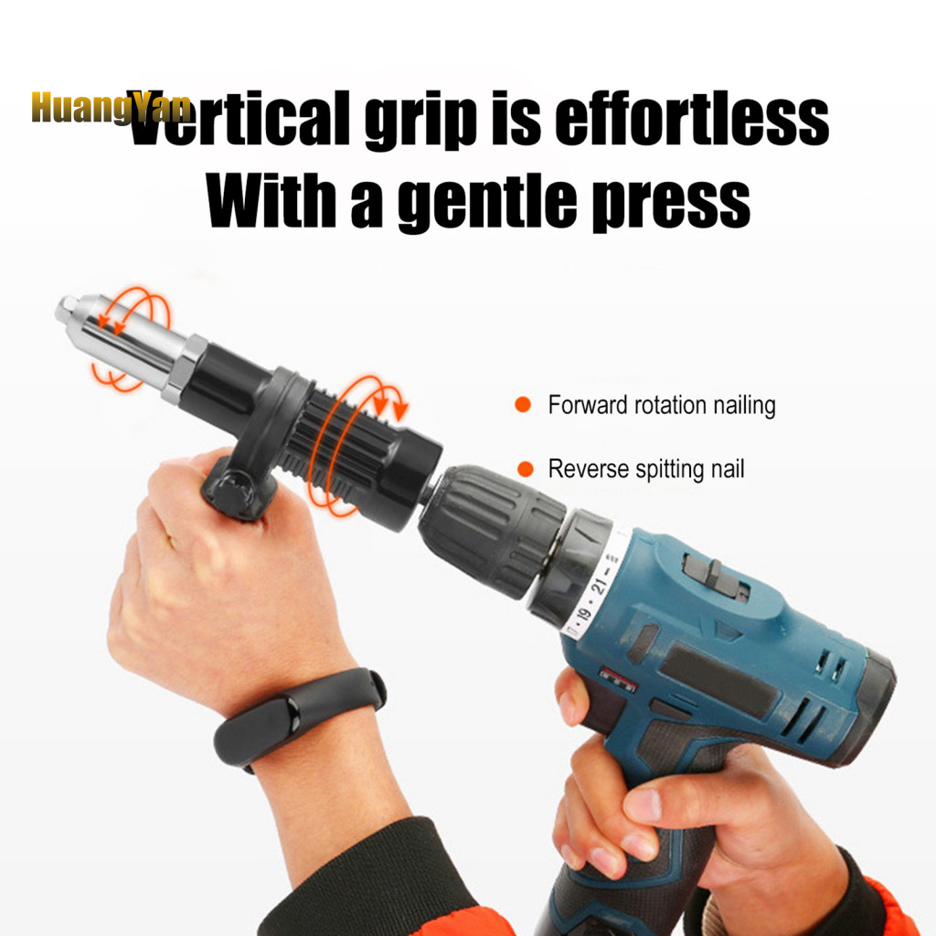 Aluminum Alloy Rivet Adapter Nut Drill Kit 1/4 Hex Shank for Cordless ...