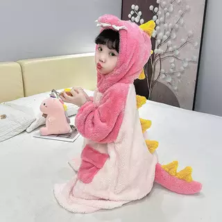 Pijamas Para Meninas Outono E Inverno Flanela Quente Camisola Dos Desenhos Animados Coral Velo Roupão De Das Crianças 4t29 em Oferta na Shopee