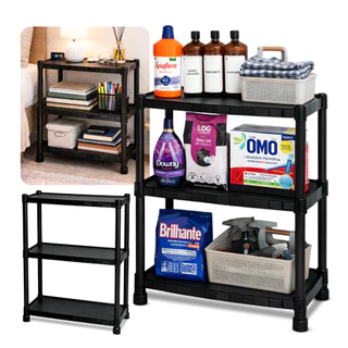 Estante Prateleira Modular Multiuso Organizadora de Plástico 3 Prateleiras com Pezinhos em Oferta na Shopee