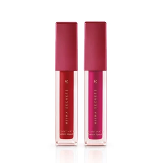 Combo Batom Líquido Niina Secrets Skinny Matte: Vermelho Hibisco 5ml + Pink Peônia 5ml em Oferta na Shopee