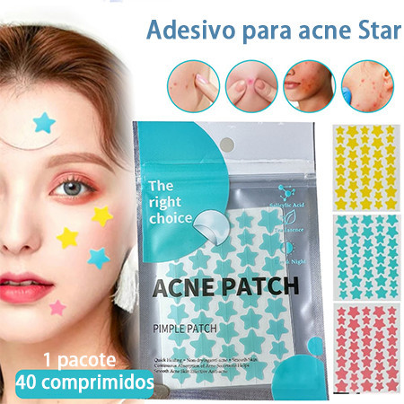 Adesivo para Espinha Formato Estrela - Hidrocoloide - 8 Cores - 40/80 ...