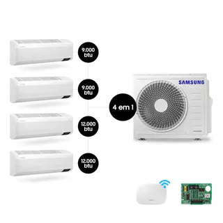 Quad-Split Samsung WindFree 28.000 BTUs (Hi Wall 2x9.000 + 2x12.000) Quente/Frio com WiFi em Oferta na Shopee