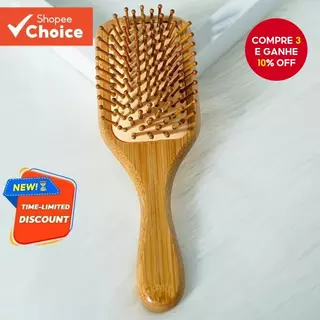 Escova De Cabelo De Bambu Antiestática Massagem No Couro Cabeludo Almofada De Ar Ferramenta De Estilo Presente De Cuidad em Oferta na Shopee