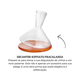 Decanter Em Cristal Base De Madeira 2,3L Soffiato Fracalanza - Original
