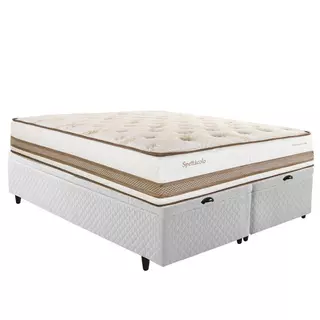 Cama Box Baú King Size Herval Spettácolo, Molas Ensacadas, 81x193x203 cm em Oferta na Shopee