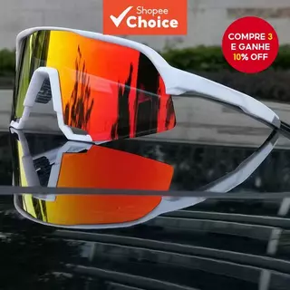 Óculos de sol coloridos para ciclismo esportivo da moda, óculos de sol resistentes a UV com armação grande para homens em Oferta na Shopee