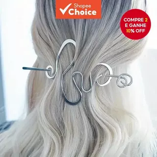 Pino De Cabelo Torcido De Metal , Grande Grampo Curvo Irregular Para Mulheres em Oferta na Shopee