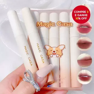 Conjunto de Cinco Batons Líquidos Matte Velvet Corgi, Fórmula de Longa Duração e à Prova de Borrões, Ideal para o Uso em Oferta na Shopee