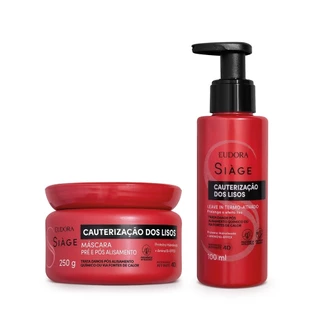 Combo Siàge Cauterização dos Lisos: Máscara Capilar  250g + Leave In 100ml em Oferta na Shopee