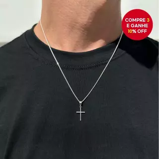 Colar Minimalista Com Pingente De Cruz , Joia Elegante Masculina , Presente Em Qualquer Ocasião em Oferta na Shopee