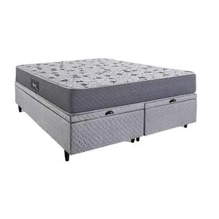 Cama Box Baú Queen Herval Black, Espuma Alto Suporte, 71x158x198 em Oferta na Shopee