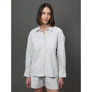 Camisa Feminina Listrada Amarração Calvin Klein Jeans - Lavanda em Oferta na Shopee