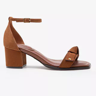 Sandália Feminina Sophia Couro Marrom em Oferta na Shopee