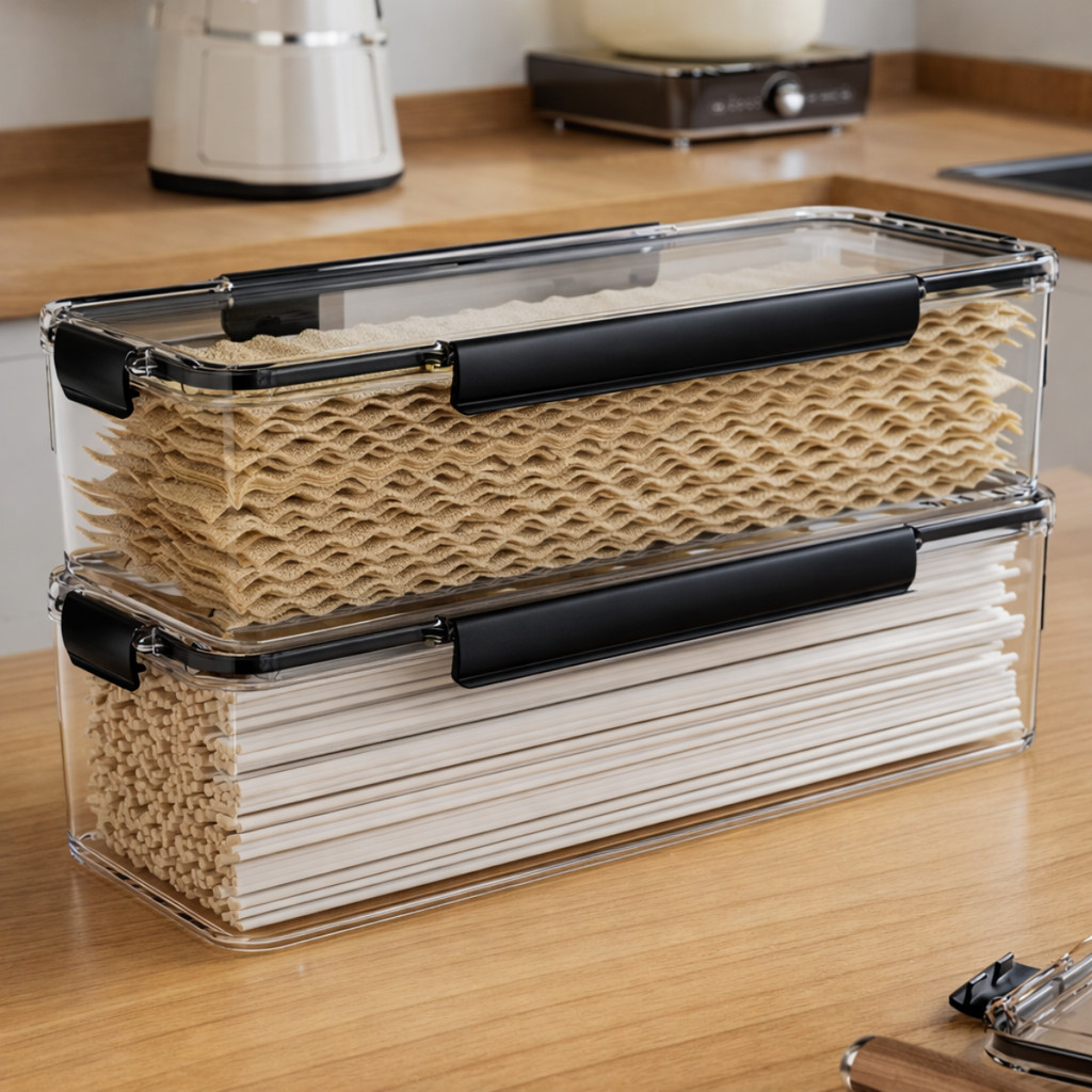 Kit 2 Potes Herméticos Organizador Empilhavel Mantimentos Com Lacre Vedação Casa Cozinha O...