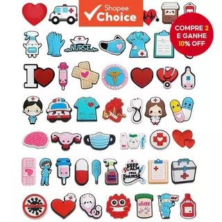 Amuletos Aleatórios De Sapato Médico Enfermeira De 10-20 Unidades-Decorações De Sandália DIY , Presente Perfeito Para Ad em Oferta na Shopee