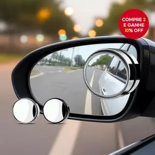 2pcs espelho retrovisor convexo auxiliar, giratório 360 graus, ampla visão com moldura redonda, espelho para ponto cego em Oferta na Shopee