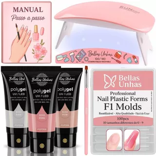 Kit Polygel Poligel Alongamento 15g Molde F1 Unhas Mini Cabine Super Promoção - ENVIO IMEDIATO em Oferta na Shopee