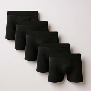 Kit Com 5 Cuecas Algodão Boxer Cotton Adulto Fábrica cores escuras forrada