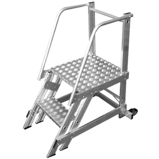 Escada plataforma de alumínio 0.50 m c/ 1 degrau + patamar - Agata em Oferta na Shopee