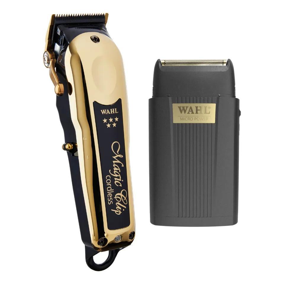 Kit Wahl Sem Fio Magic Clip Gold + Micro Power Shaver 127/220v | Shopee ...