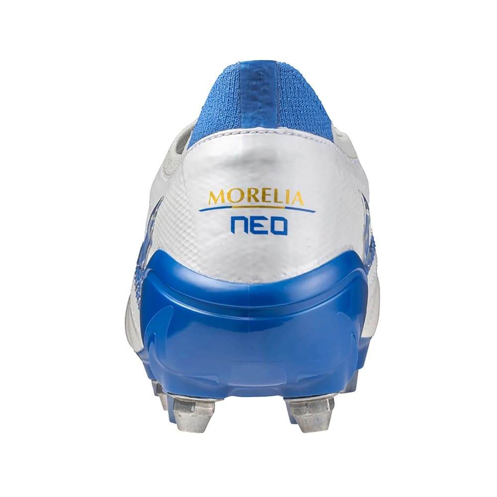 Chuteira Mizuno Campo Morelia Neo IV Japan Trava Mista Branca/Azul