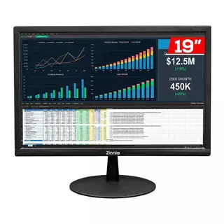 Monitor Zinnia Delfos DF19, 19 Pol, TN, HD, sRGB 95, 75Hz, VGA/HDMI, ZNO-DFO19-BL01 em Oferta na Shopee