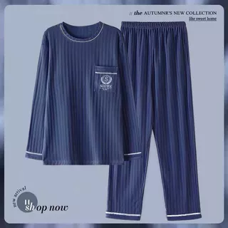 Pijama Masculino De Algodão Manga Comprida Outono E Inverno Coreano Desenho Animado Solto Casual Plus Size Conjunto Para Casa em Oferta na Shopee