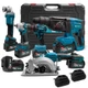 Brushless Kit 5 Em 1 Ferramentas Martelete Esmerilhadeira Lixadeira Parafusadeira Chave Impacto Com 5 Baterias 68V