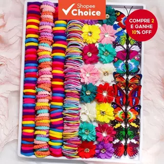 Conjunto De Acessórios Para Cabelo , 231 Peças , Grampos De Florais E Borboleta , Laços Coloridos Meninas Mulheres em Oferta na Shopee