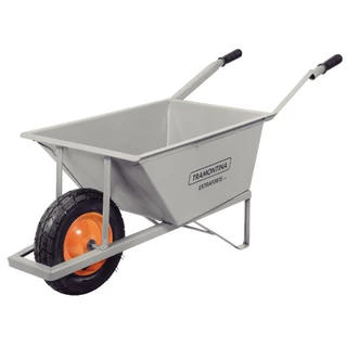 Carrinho de mão com caçamba metálica cinza 80 L - Tramontina em Oferta na Shopee