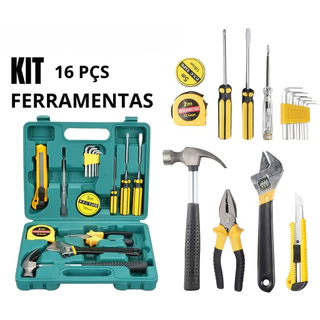 Kit De Ferramentas 9 ou16 Peças Com Maleta E Itens Essenciais Para Reparos