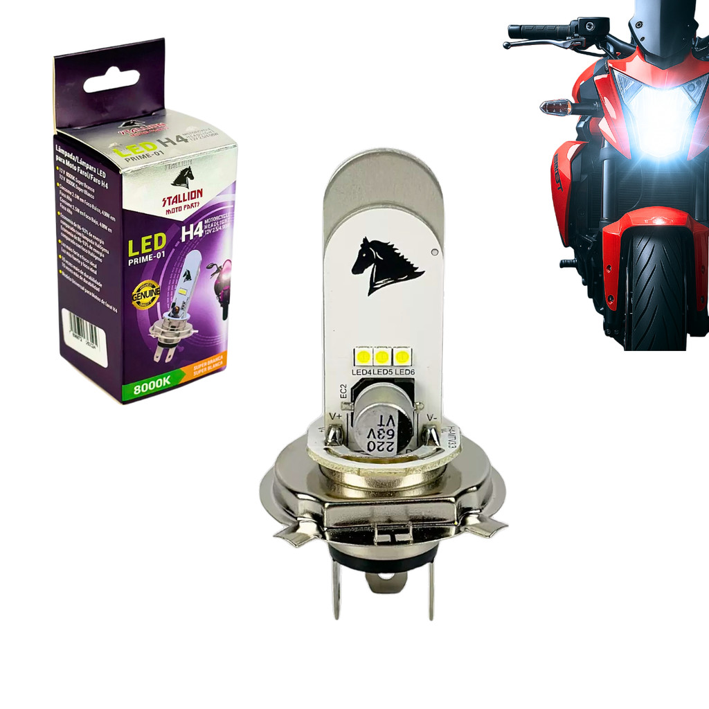 Lâmpada Led Farol Dafra Riva/ Next 150/250 Super Branca 8000k H4 p