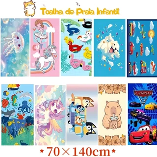 Toalha de Praia Infantil 70x140cm – Leve, Macia, Super Absorvente, Secagem Rápida para Praia e Piscina