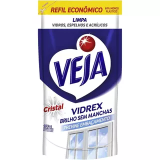 Limpa Vidros Veja Vidrex Cristal Refil 400ml