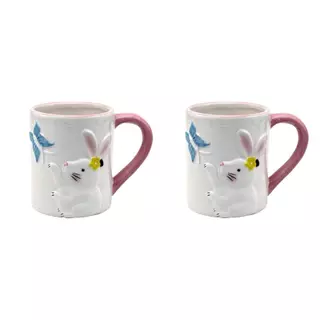 Kit Caneca De Páscoa Coelho Garden 2 Peça 330ML em Oferta na Shopee