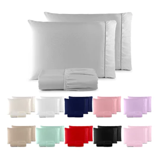 Lençol Jogo de Cama 400 Fios Algodão Ponto Palito Queen - Casa e Decoração em Oferta na Shopee