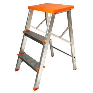 Escada banqueta de alumínio 2 degraus + patamar - BAQ003 - Agata em Oferta na Shopee