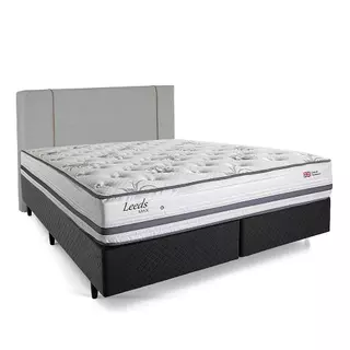 Cama Box com Cabeceira King Herval Leeds com Molas Maxspring, 69x193x203 cm em Oferta na Shopee