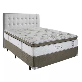 Cama Box Casal com Cabeceira Herval Imperatore, Molas Ensacadas, 73x138x188 cm em Oferta na Shopee