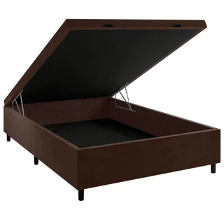 Base Box de Casal Portobel Noah com Baú e Revestimento em Tecido Poliéster 40x138x188cm em Oferta na Shopee
