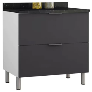 Balcão Duplo Rubi com 2 Gavetões Bartira em Oferta na Shopee