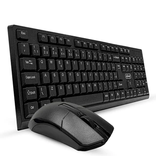 Kit Teclado E Mouse Com Fio USB Escritorio Teclas Gravadas a Laser