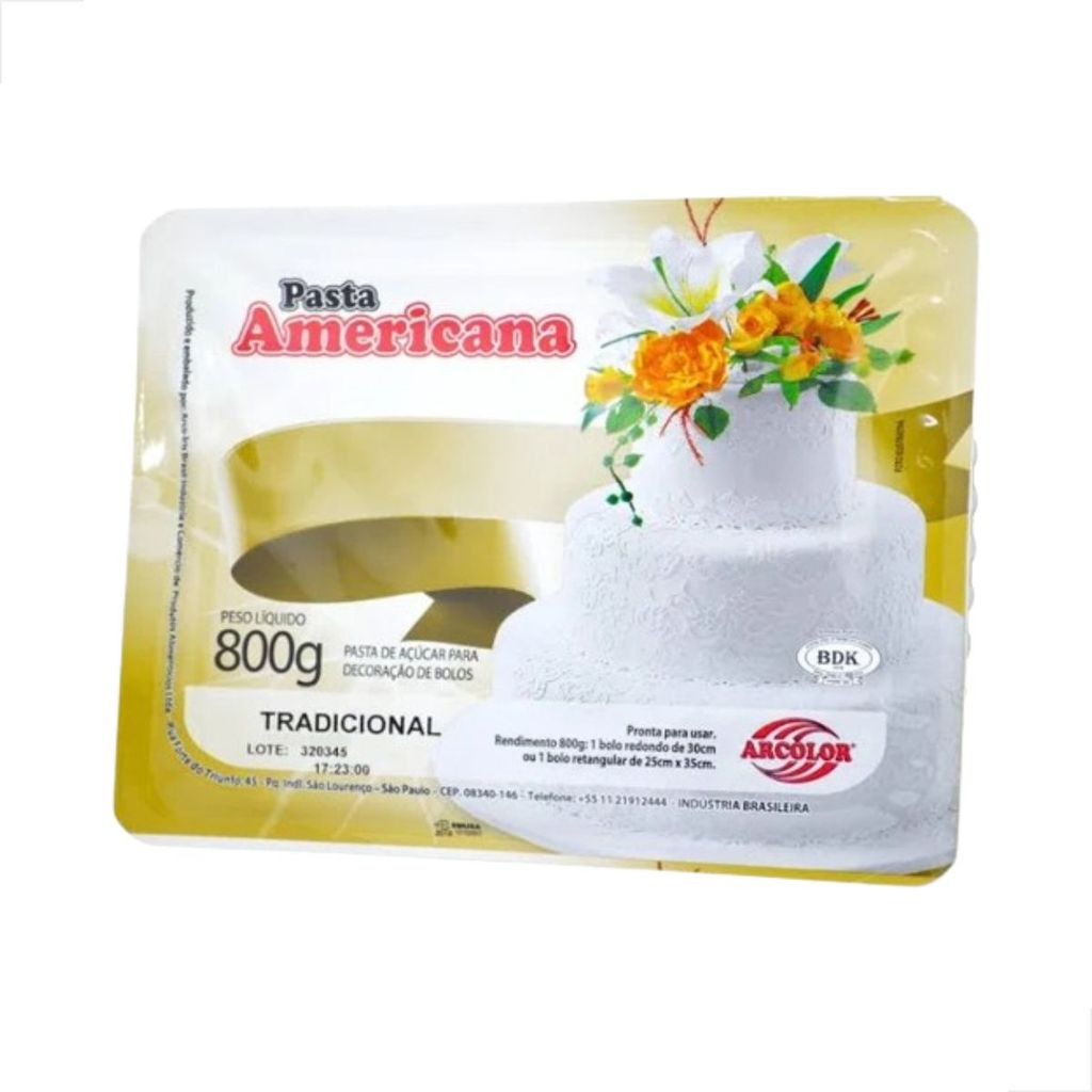 Pasta Americana Branca Tradicional 800gr -Arcolor